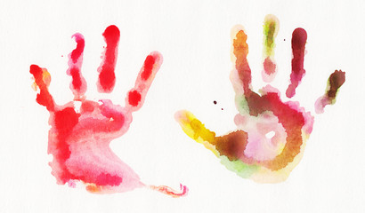 410x240 Search Photos Handprint - Handprint Watercolor