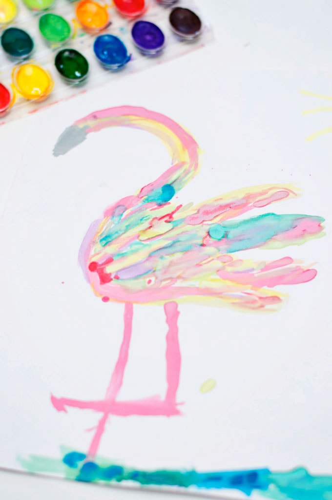 680x1024 Watercolor Handprint Flamingo Craft - Handprint Watercolor