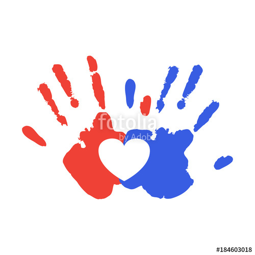 500x500 Watercolor Handprint Of Family. Mom, Dad And Me Vector - Handprint Watercolor