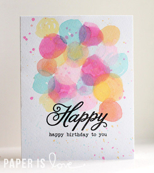 500x564 Watercolor Birthday Card Paper Is Love - Happy Birthday Card Watercolor