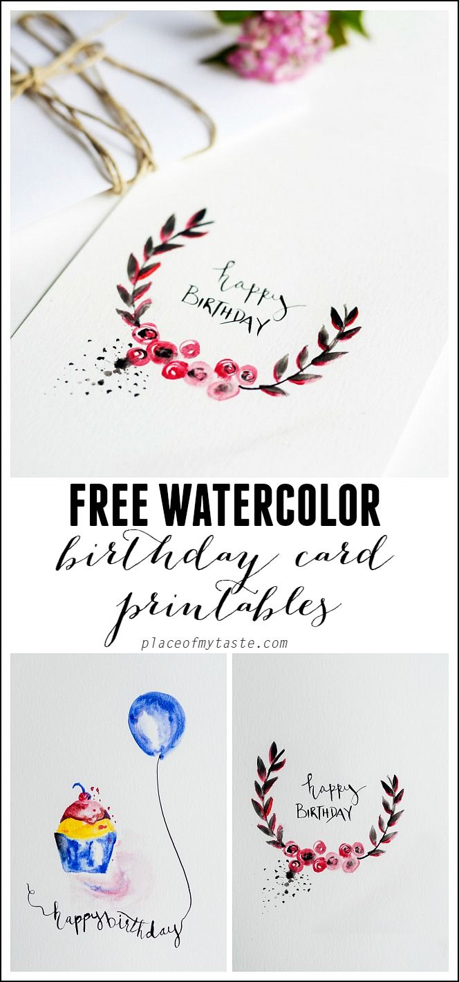 664x1419 Free Watercolor Birthday Card Printables In 2018 Printables - Happy Birthday Card Watercolor