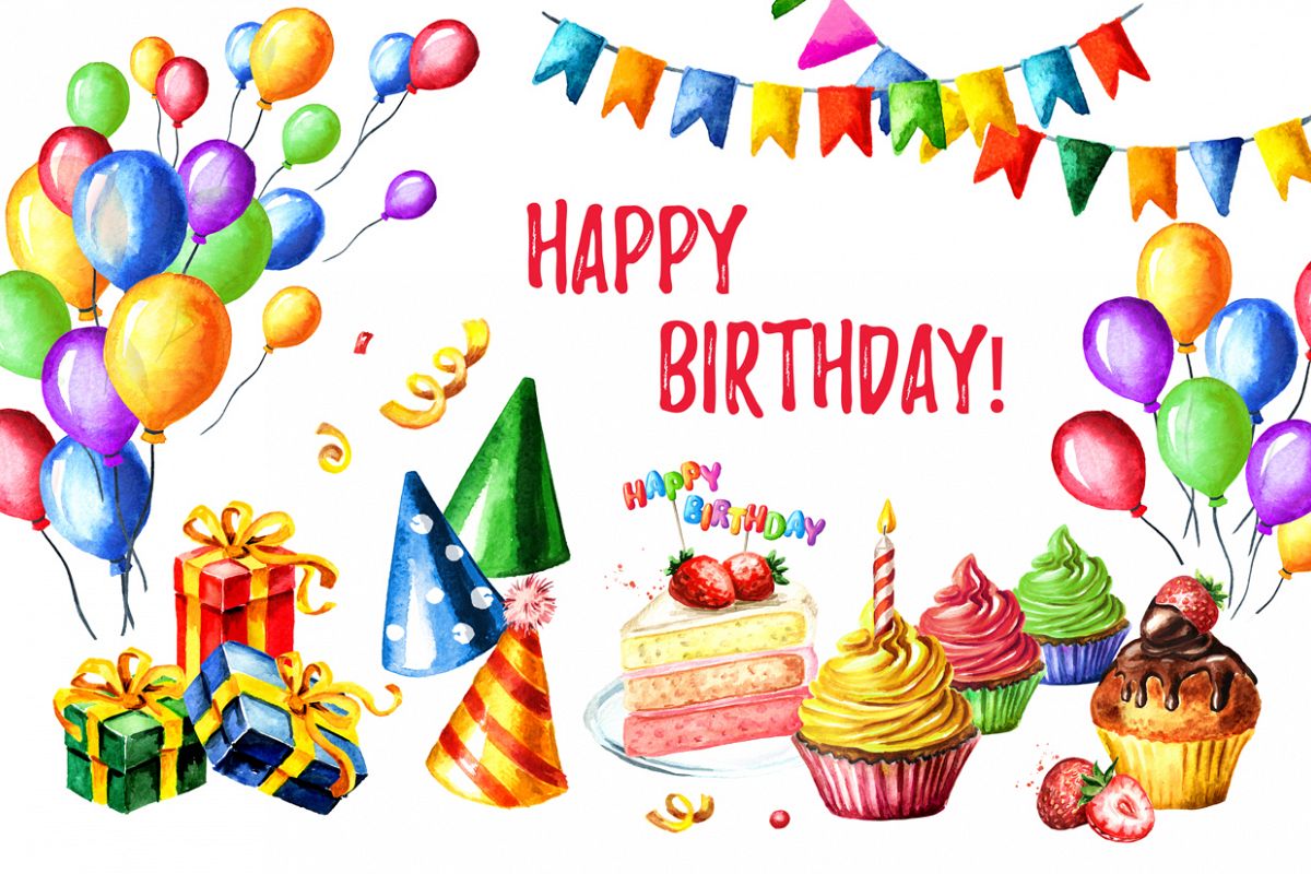 1200x800 Happy Birthday! Watercolor. - Happy Birthday Watercolor