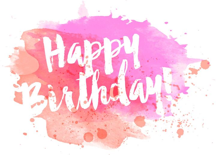 720x516 Happy Birthday Watercolor Greeting Card Vector Download Art - Happy Birthday Watercolor