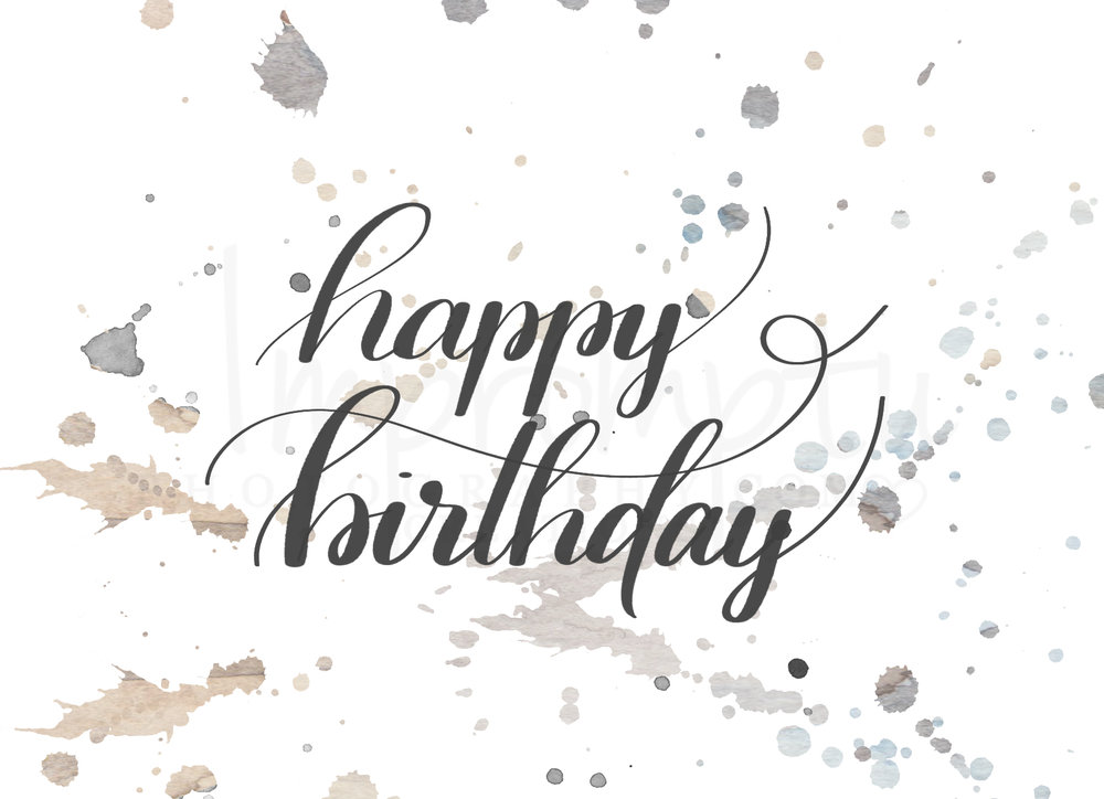 1000x724 Watercolor Happy Birthday Blank Card Impromptu Photography - Happy Birthday Watercolor