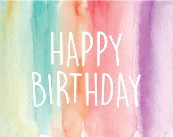 340x270 Watercolor Happy Birthday Card Set 5 Card Set Birthday - Happy Birthday Watercolor