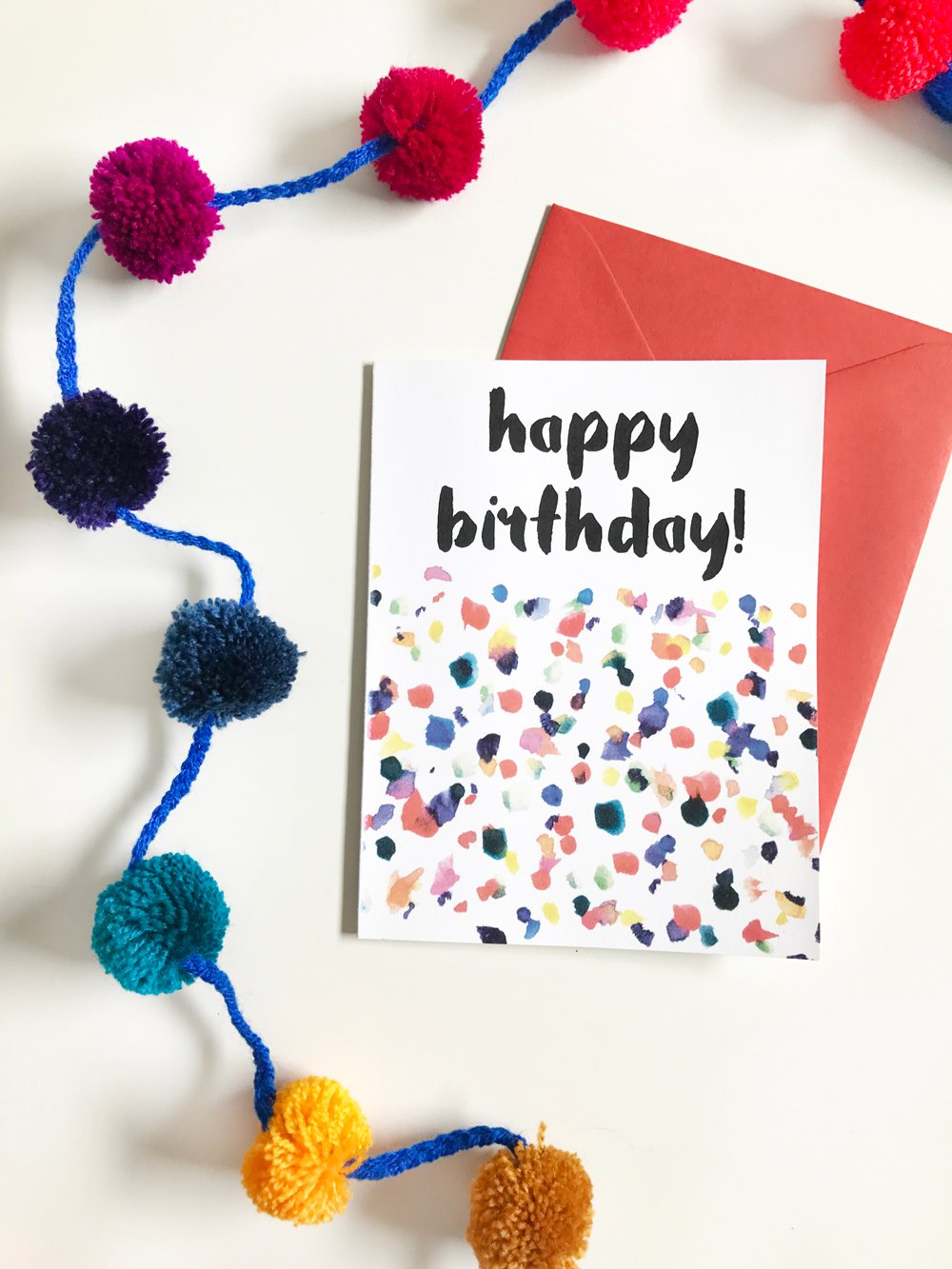 1000x1333 Noteify Happy Birthday Confetti Watercolor Single Note Card - Happy Birthday Watercolor
