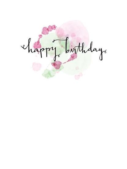 415x550 Atomic Envelopespink Watercolor Script Happy Birthday - Happy Birthday Watercolor