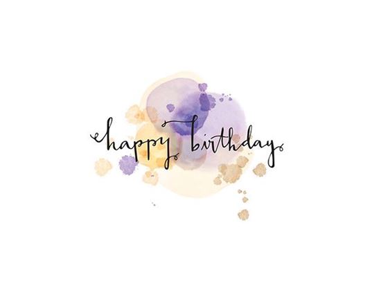 550x416 Atomic Envelopespurple Watercolor Script Happy Birthday - Happy Birthday Watercolor
