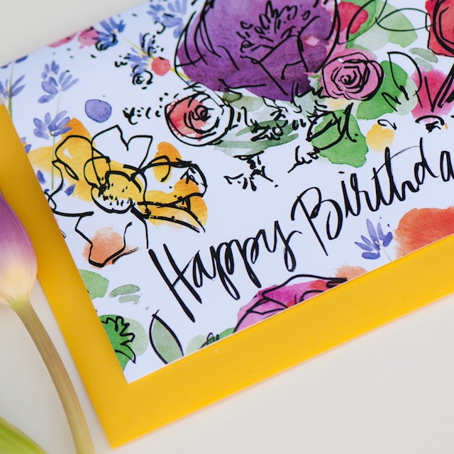 640x640 Quick Pick An Open Sketchbook - Happy Birthday Watercolor Card