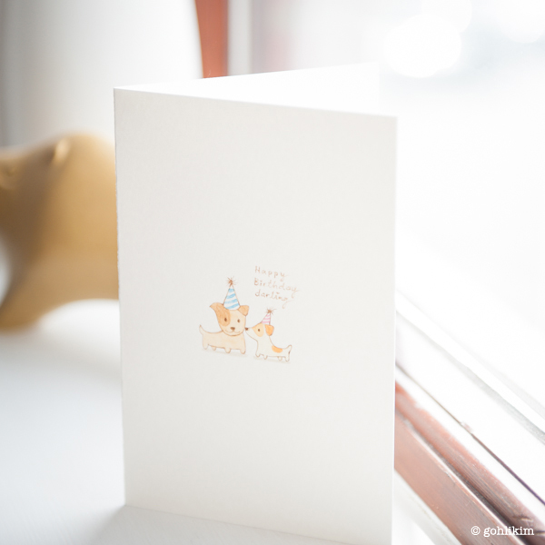 600x600 Simple Watercolor Birthday Card With Cute Dogs Goh Li Kim - Happy Birthday Watercolor Card