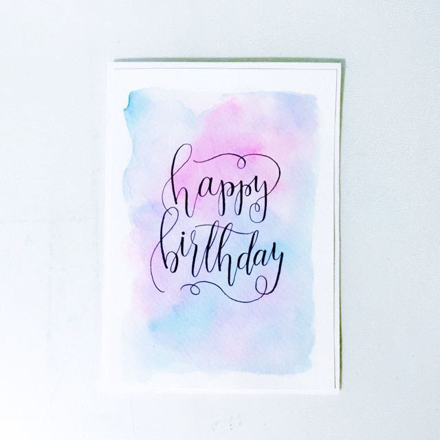 640x640 Customiseable Happy Birthday Watercolor Cards, Design Amp Craft On - Happy Birthday Watercolor Card