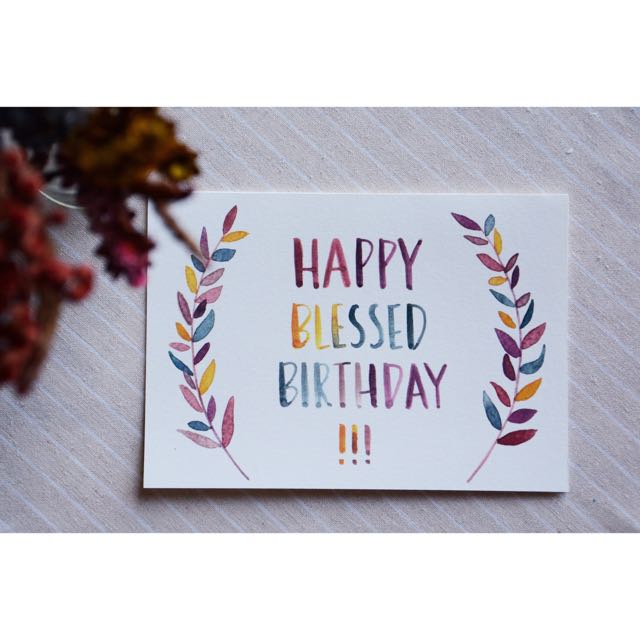 640x640 Happy Birthday Watercolour Card, Design Amp Craft On Carousell - Happy Birthday Watercolor Card