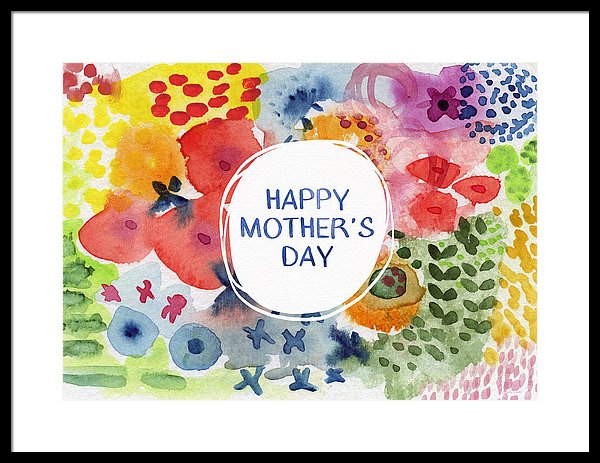600x463 Happy Mothers Day Watercolor Garden Art By Linda Woods Framed - Happy Mothers Day Watercolor