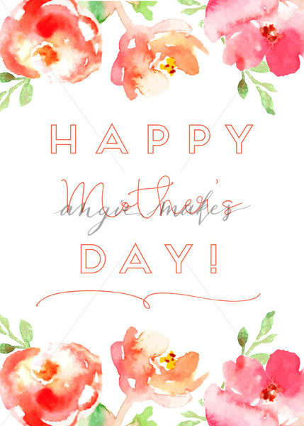 429x600 Printable Happy Mothers Day Card Download With Watercolor Flowers - Happy Mothers Day Watercolor