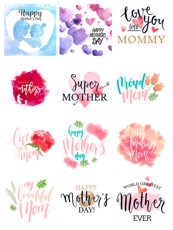 576x768 Watercolor Happy Mothers Day Stickers (Ipad) Reviews - Happy Mothers Day Watercolor