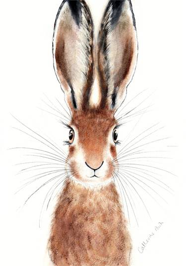 375x536 Hare Watercolor Paintings For Sale Saatchi Art - Hare Watercolor