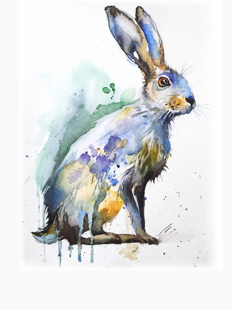750x1000 Hare Watercolor Unisex T Shirt By Tallula Redbubble - Hare Watercolor
