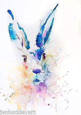 282x400 Jen Buckley Signed Limited Editon Print Of My Original Hare Watercolou - Hare Watercolor