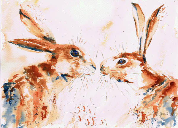 600x433 Cards - Hare Watercolor
