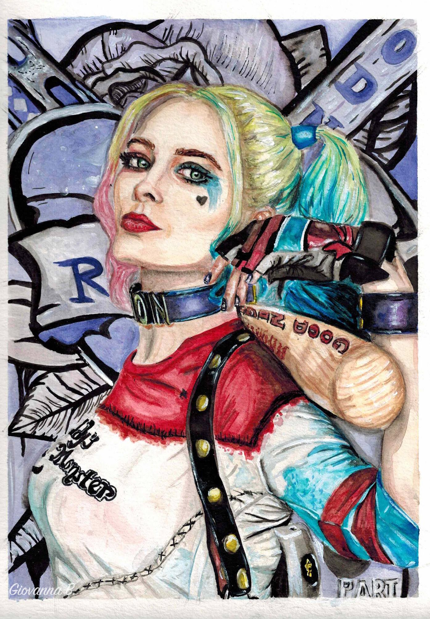 1394x2009 Harley Quinn Suicide Squad - Harley Quinn Watercolor