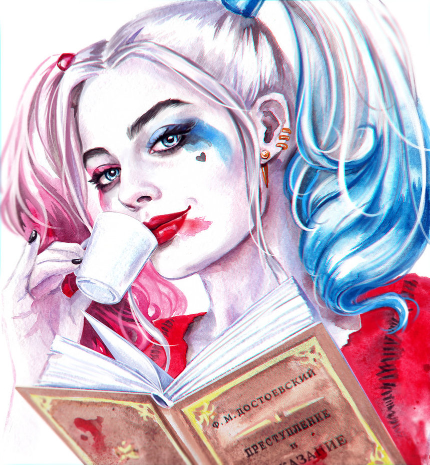 859x929 Harley Quinn By Siberianladycat - Harley Quinn Watercolor