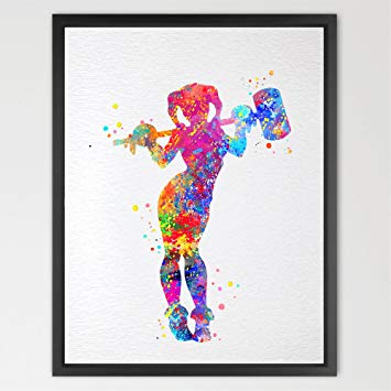 355x355 Dignovel Studios 8x10 Harley Quinn Inspired Watercolor - Harley Quinn Watercolor