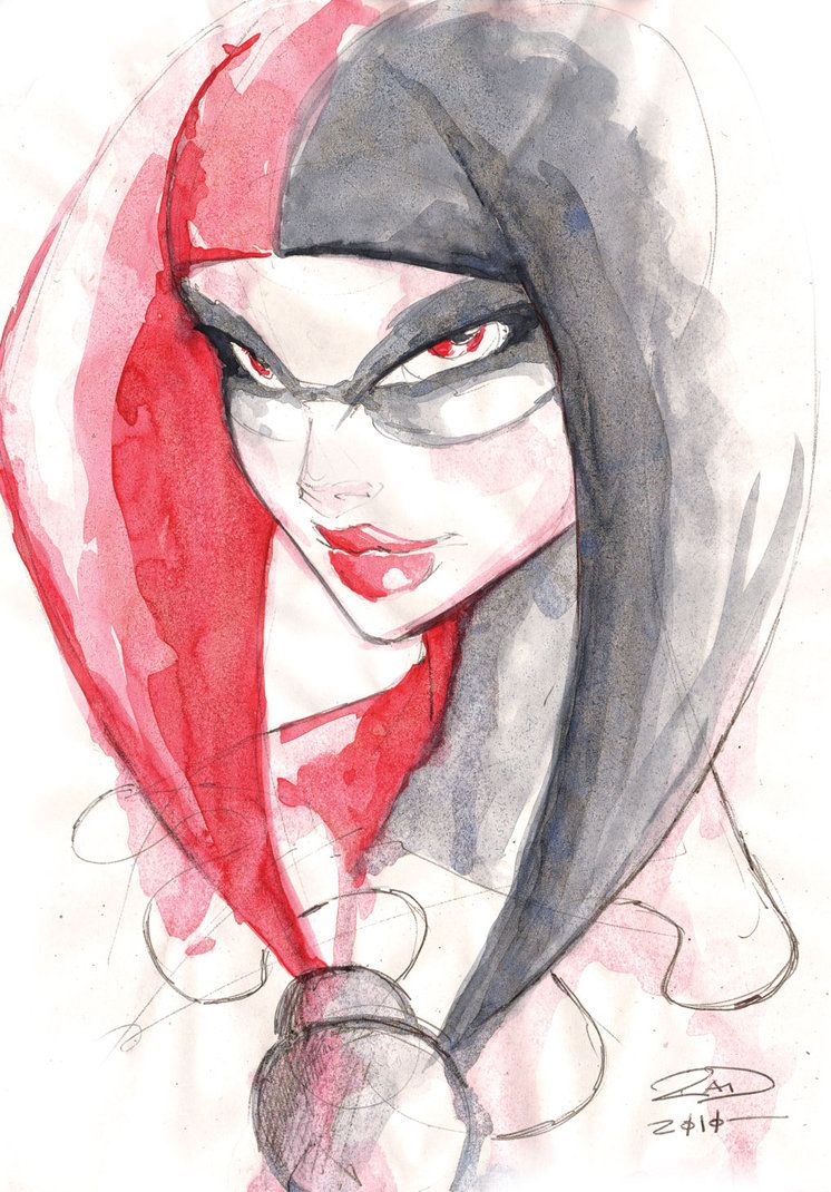 746x1070 Watercolor - Harley Quinn Watercolor