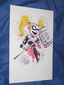 225x300 Harley Quinn Original Art Pagesketch By Mike Maihack ~watercolor - Harley Quinn Watercolor