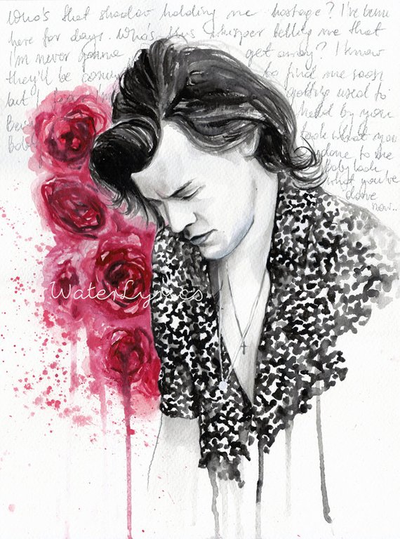 570x768 Harry Styles Watercolor Painting - Harry Styles Watercolor