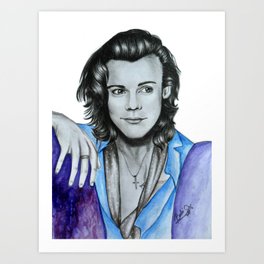 264x264 Watercolor Pencil Art Prints Society6 - Harry Styles Watercolor