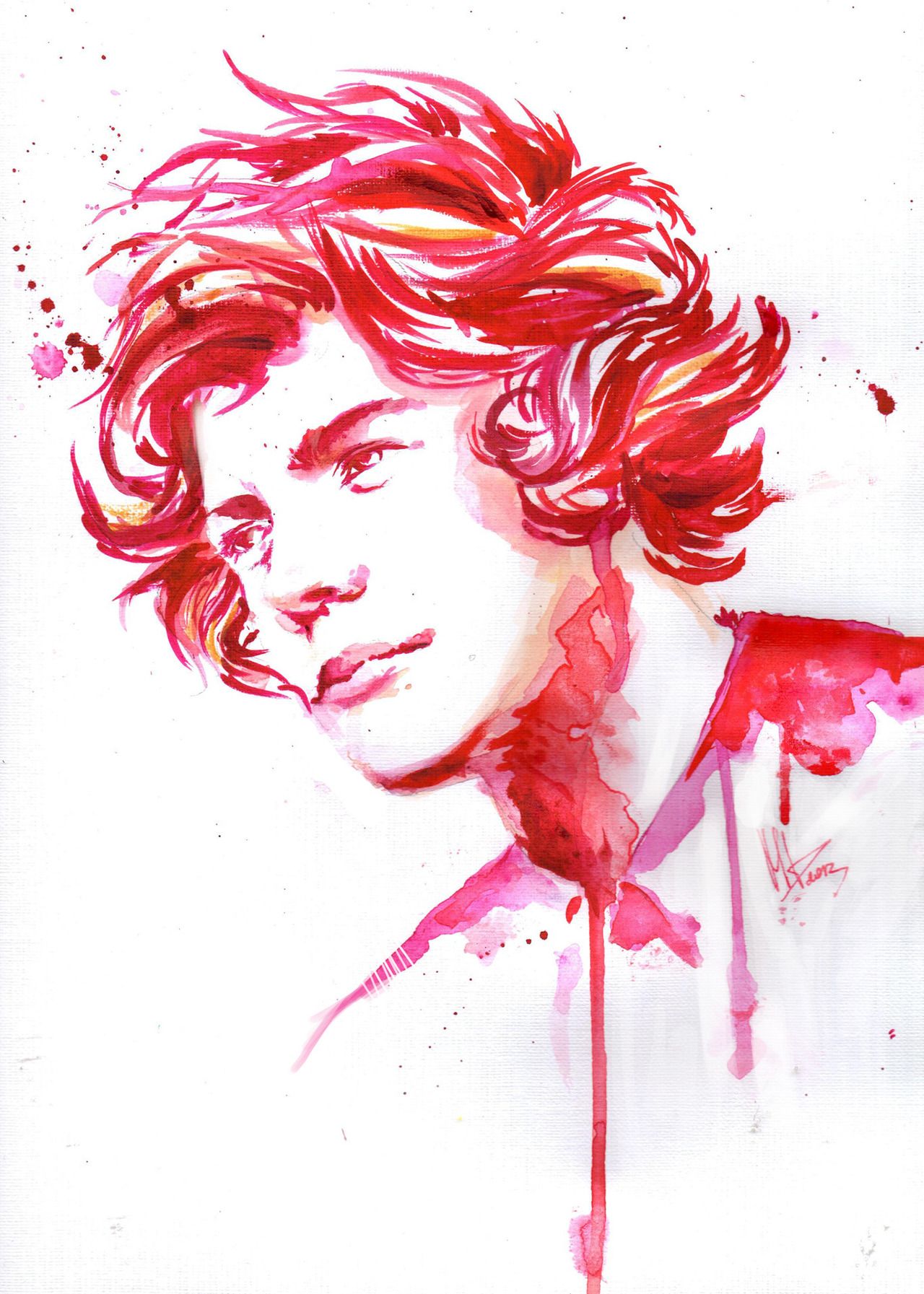 1280x1793 Harry Styles Watercolor Inspiration Zayn Malik And - Harry Styles Watercolor