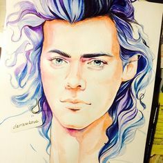 236x236 Harry Styles Watercolor Painting - Harry Styles Watercolor