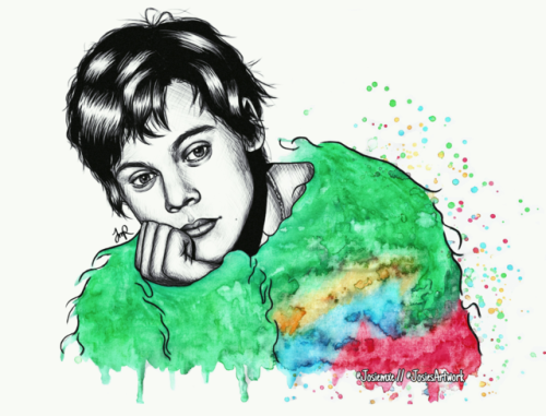 500x381 Harry Styles Watercolour Tumblr - Harry Styles Watercolor