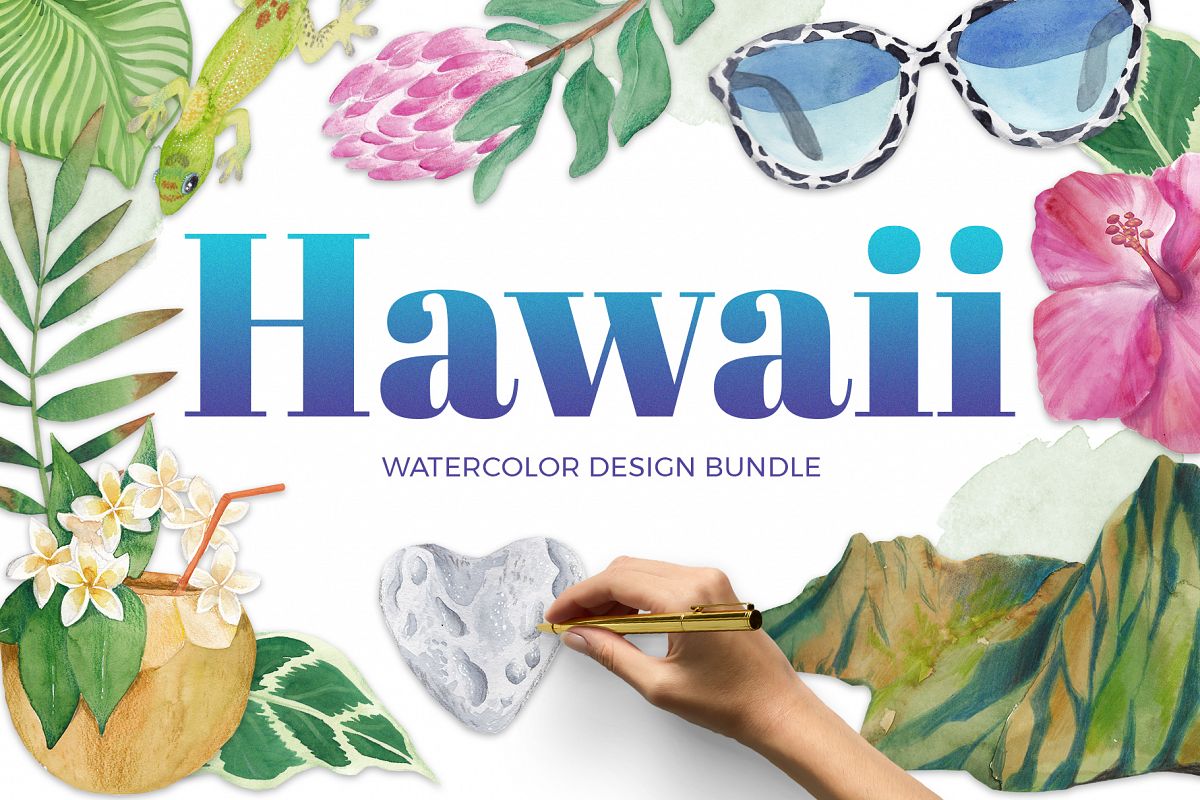 1200x800 Hawaii - Hawaii Watercolor