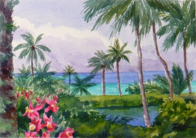 400x282 Zeh Original Art Blog Watercolor And Oil Paintings Coconut Island - Hawaii Watercolor