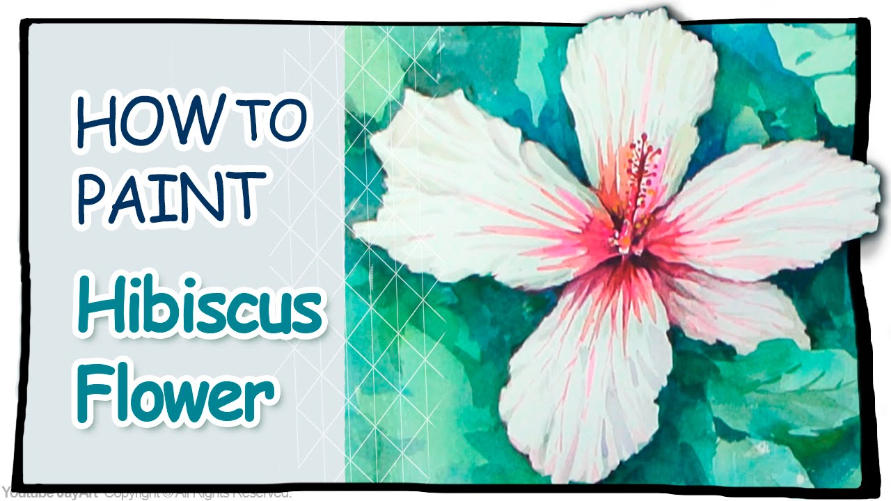 1280x720 Hibiscus Flower Watercolor Painting - Hawaiian Flower Watercolor