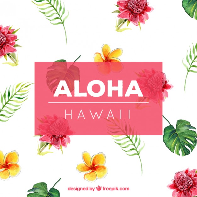 626x626 Watercolor Hawaiian Flowers Background Vector Free Download - Hawaiian Flower Watercolor