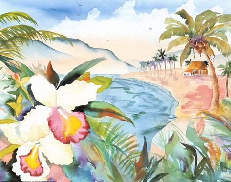 473x373 Hawaiian Orchids Prints By Terry Madden - Hawaiian Watercolor Prints