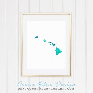 300x300 Mom Cave Prints Product Categories Ocean Blue Design - Hawaiian Watercolor Prints