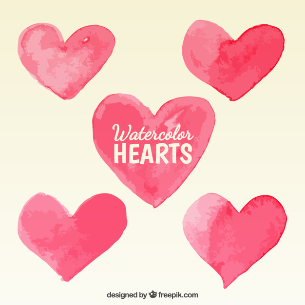 626x626 Watercolor Hearts Vector Free Download - Heart Watercolor