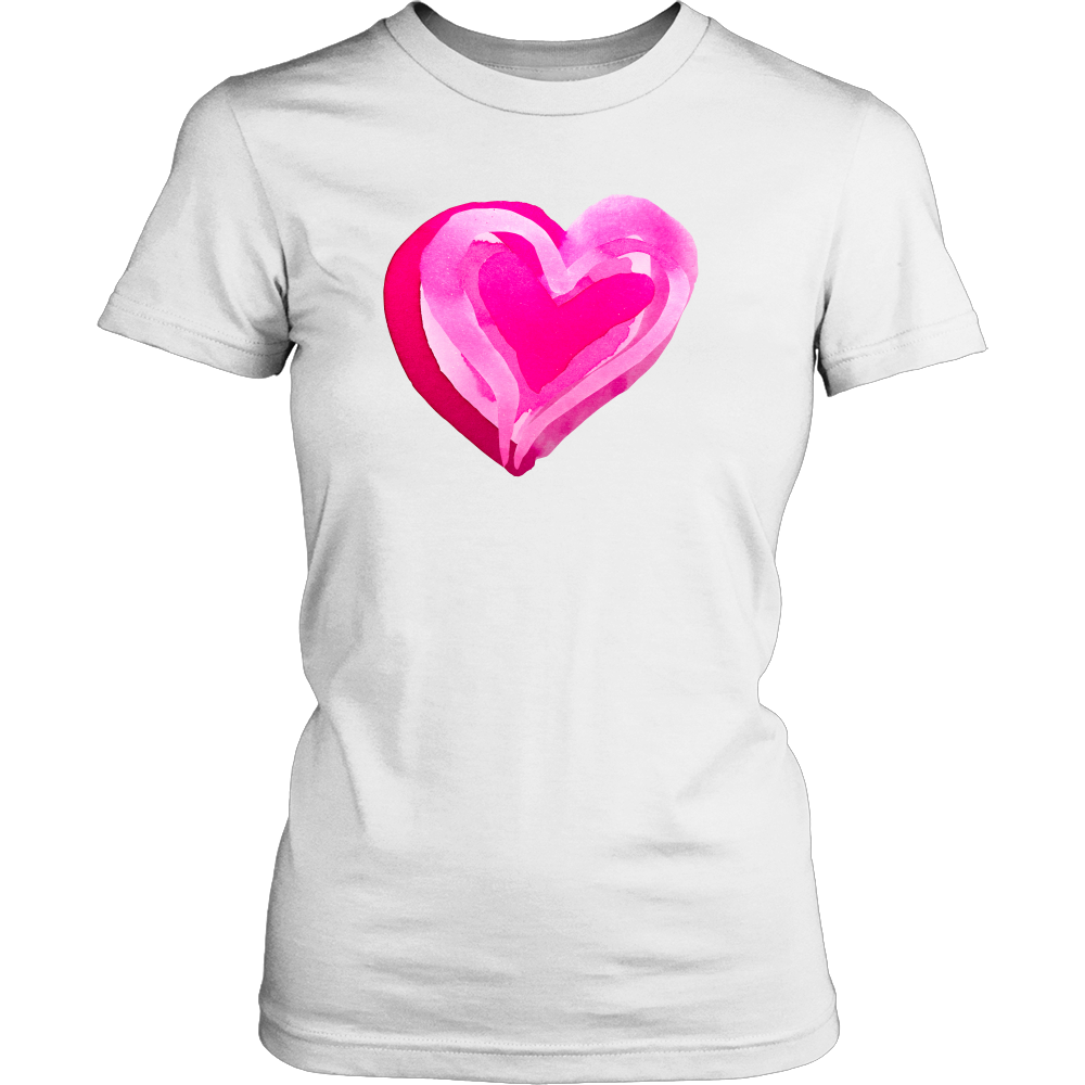 1000x1000 Have A Heart T Shirt With Watercolor Pink Heart Designed For Women - Heart Watercolor