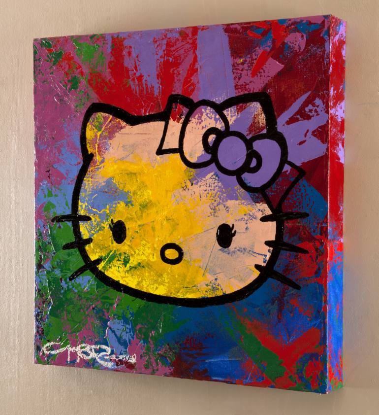 770x842 Hello Kitty Ii Painting By Guy Roames Saatchi Art - Hello Kitty Watercolor
