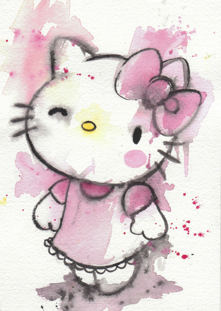 753x1062 Hellokitty By Smushbox - Hello Kitty Watercolor