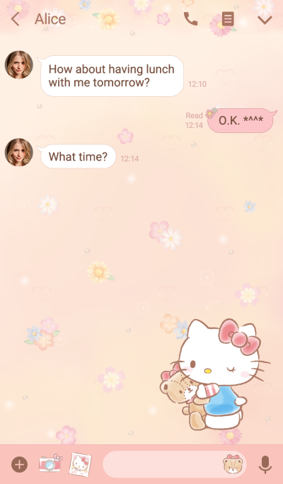 400x684 Line Official Themes - Hello Kitty Watercolor