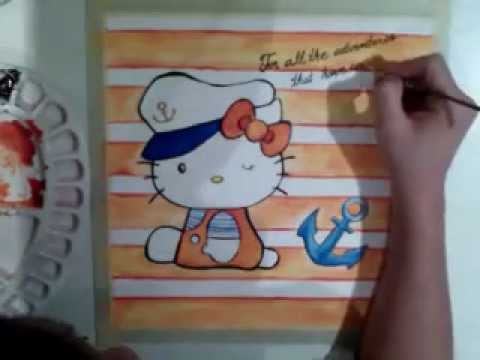 480x360 Watercolour Painting Hello Kitty - Hello Kitty Watercolor