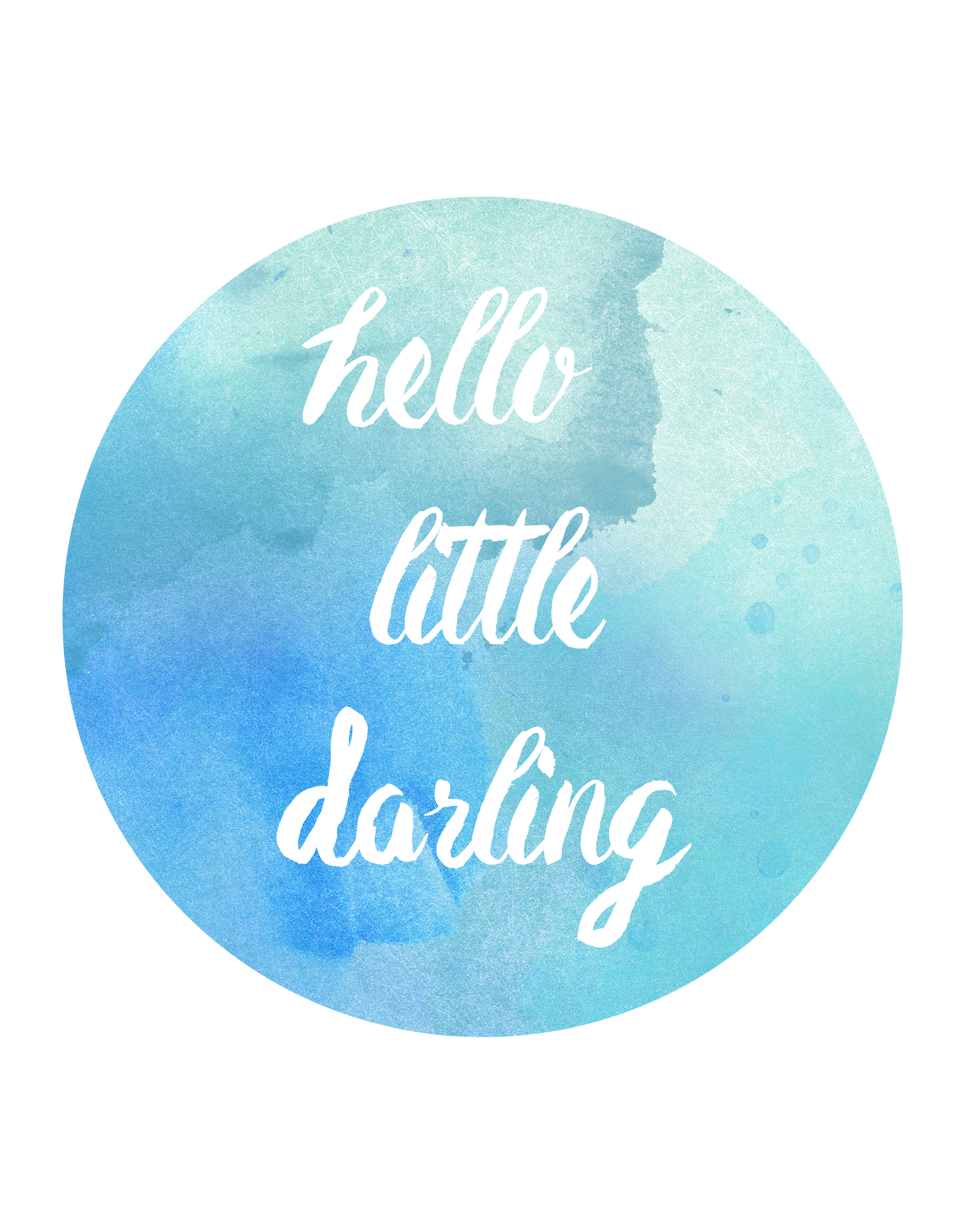 3300x4200 Hello Little Darling Watercolor Free Nursery Art Printables - Hello Watercolor