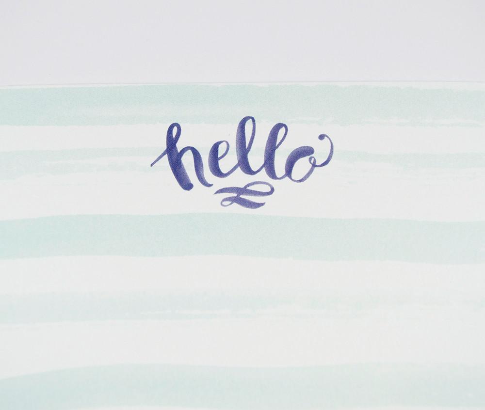 1000x846 Hello Watercolor Stripes Stationery Set Four Wet Feet Studio - Hello Watercolor