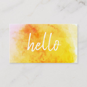 307x307 Hello Yellow Business Cards Zazzle Uk - Hello Watercolor