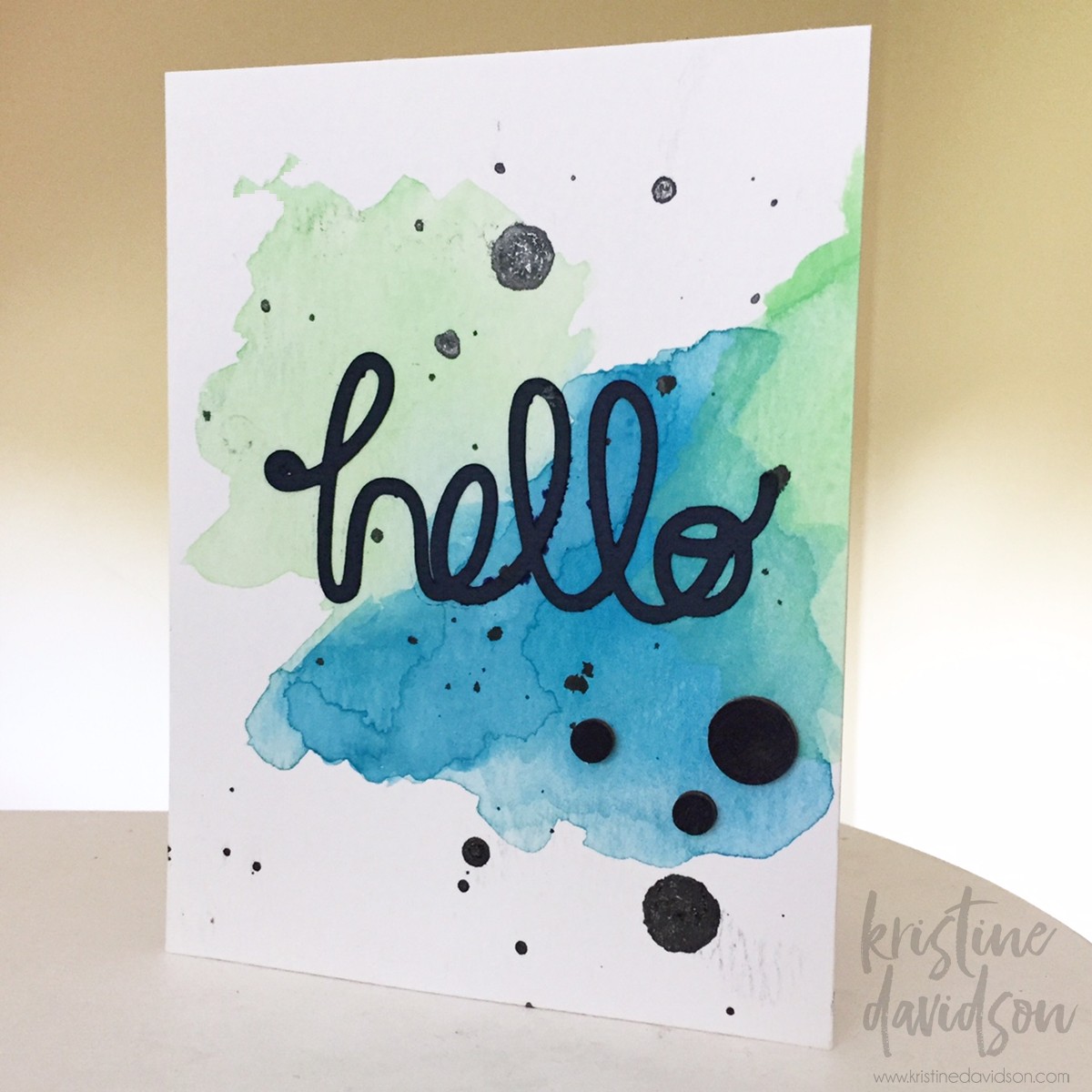 1200x1200 Kristine Davidson Hello Watercolor Card Jillibean Soup - Hello Watercolor