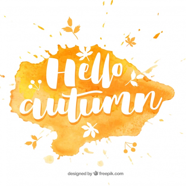 626x626 Watercolor Hello Autumn Composition Vector Free Download - Hello Watercolor